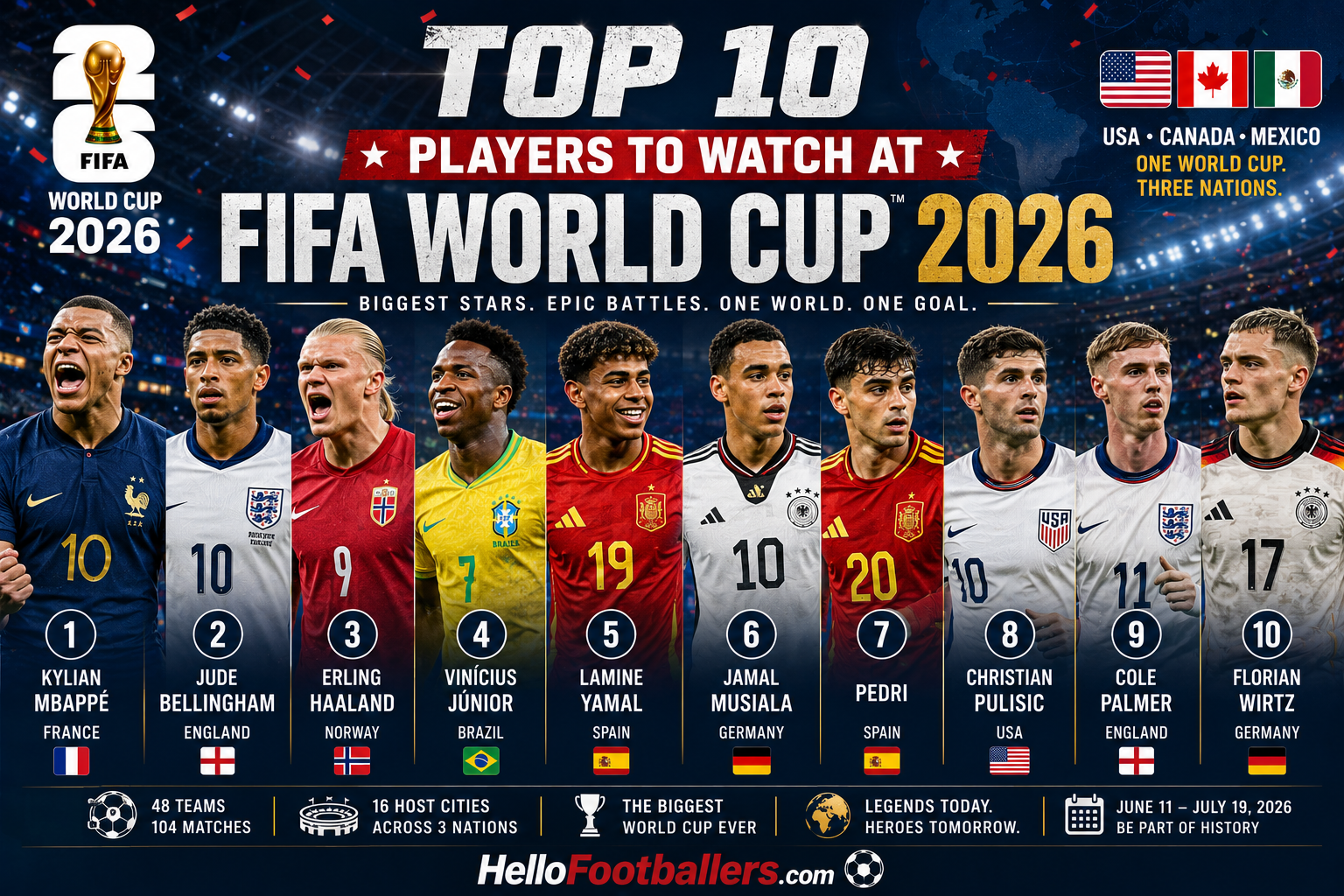 Top 10 Players to Watch at FIFA World Cup 2026