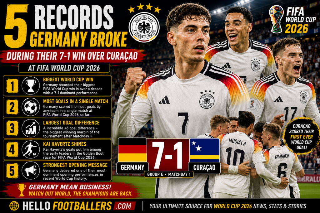 5 Records Germany Broke During Their 7-1 Win Over Curaçao at FIFA World Cup 2026