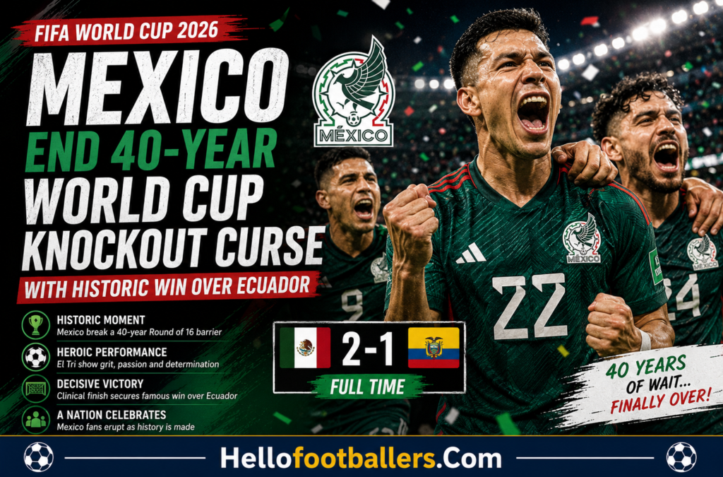 Mexico End 40-Year World Cup Knockout Curse With Historic Win Over Ecuador