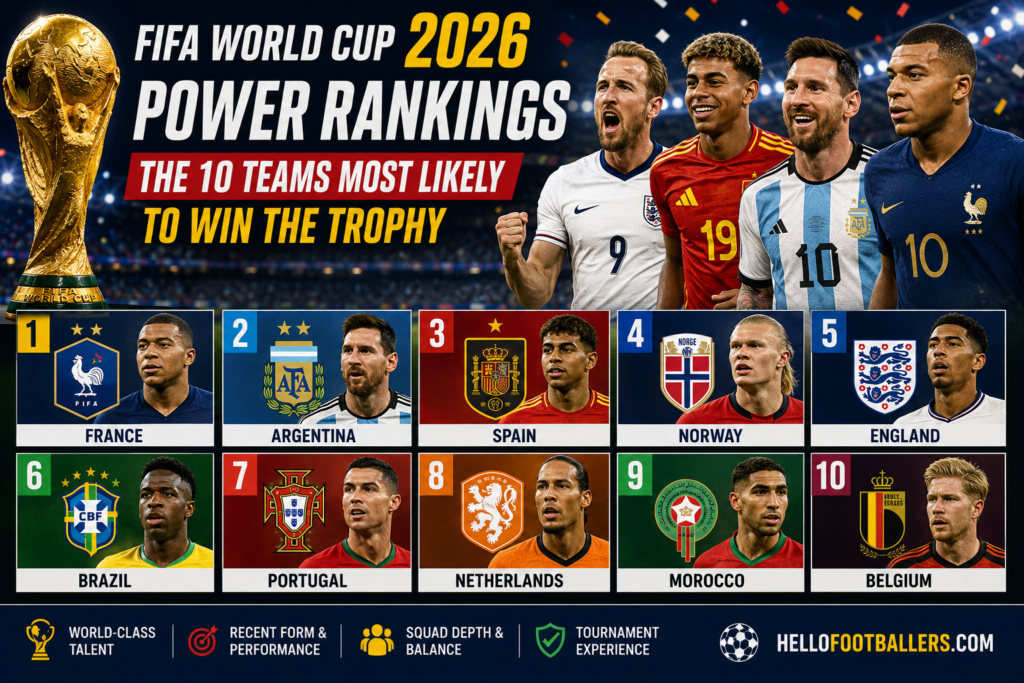 FIFA World Cup 2026 Power Rankings: The 10 Teams Most Likely to Win the Trophy