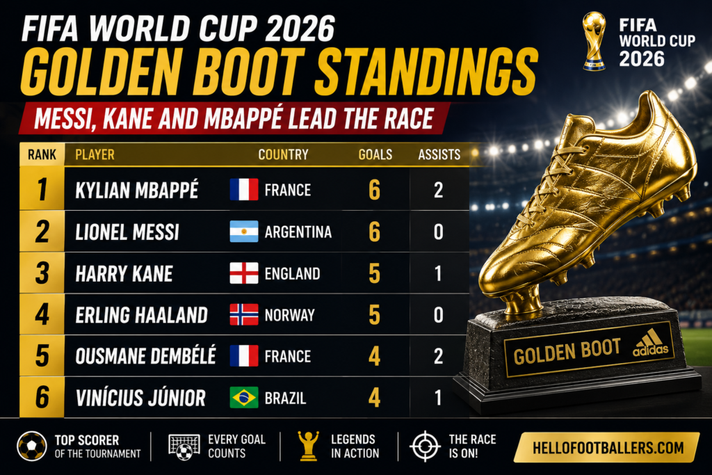 FIFA World Cup 2026 Golden Boot Standings: Messi, Kane and Mbappé Lead the Race