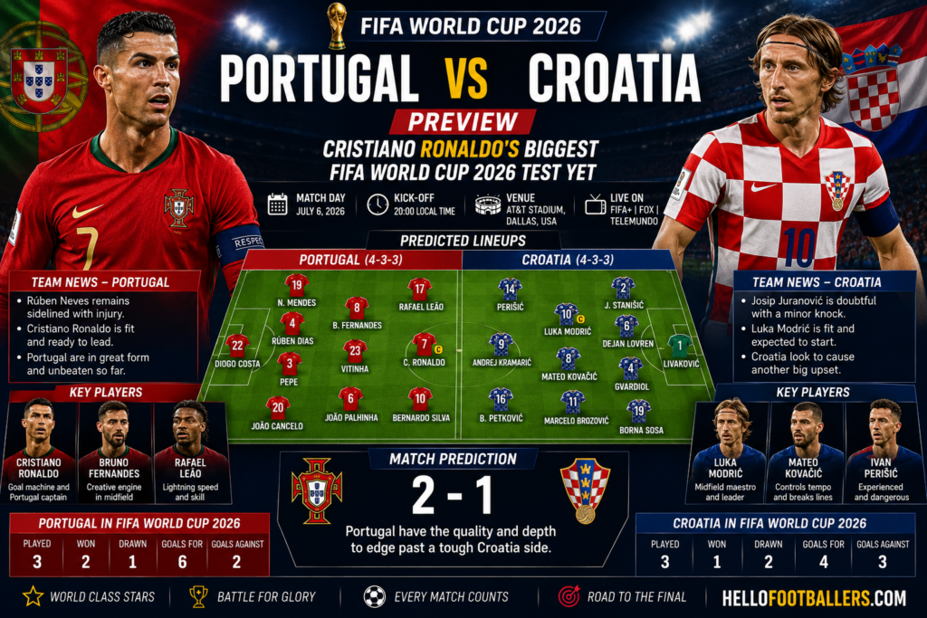 Portugal vs Croatia Preview: Cristiano Ronaldo's Biggest FIFA World Cup 2026 Test Yet