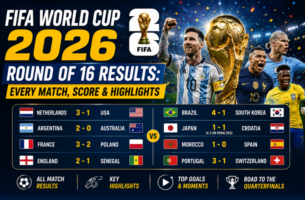 FIFA World Cup 2026 Round of 16 Results: Every Match, Score & Highlights
