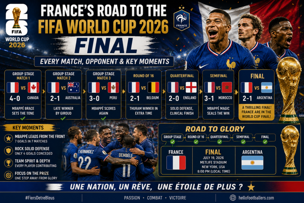 France's Road to the FIFA World Cup 2026 Final: Every Match, Opponent & Key Moments