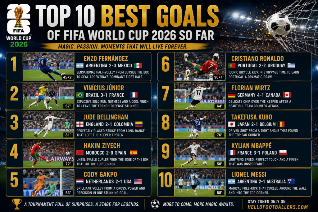 Top 10 Best Goals of FIFA World Cup 2026 So Far