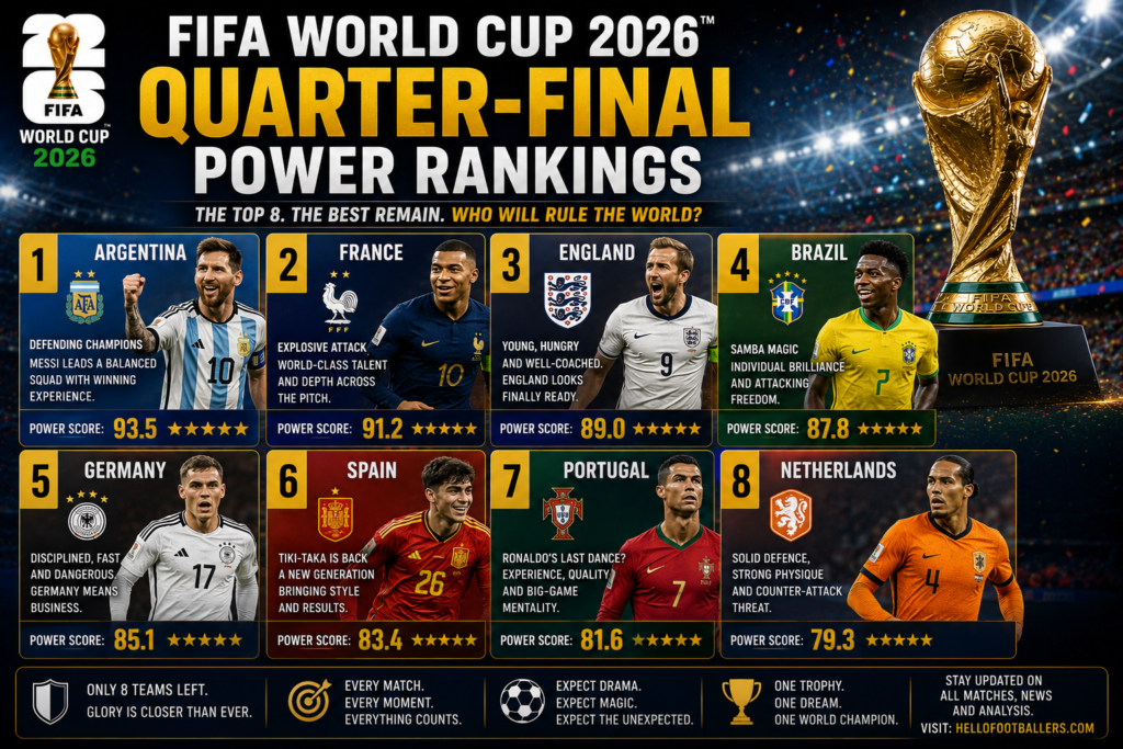 FIFA World Cup 2026 Quarter-Final Power Rankings