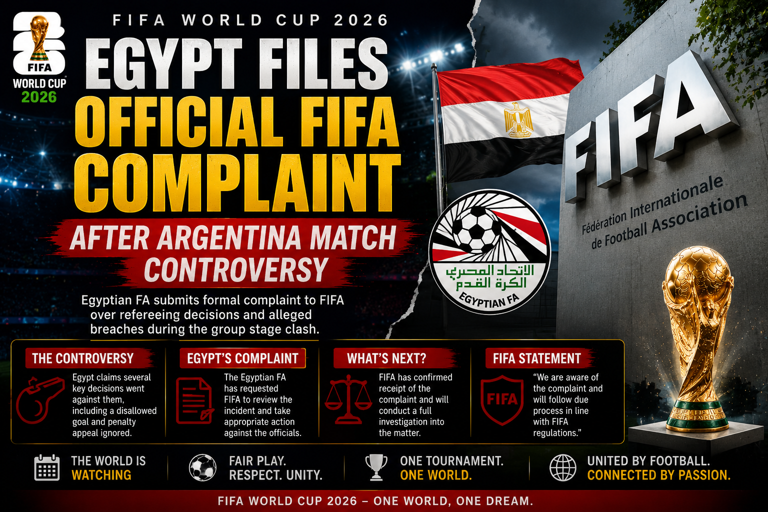 Egypt Files Official FIFA Complaint After Argentina Match Controversy