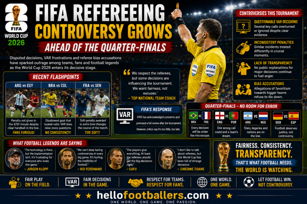 FIFA Refereeing Controversy Grows Ahead of the Quarter-Finals
