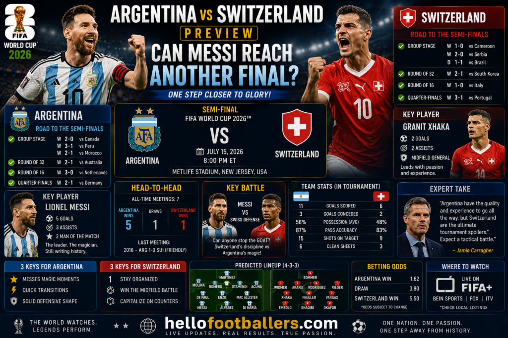Argentina vs Switzerland Preview: Can Messi Reach Another Final?