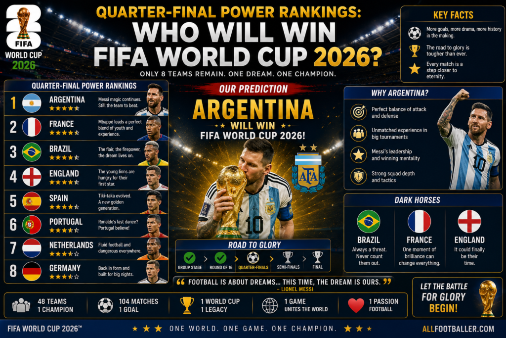 Quarter-Final Power Rankings: Who Will Win FIFA World Cup 2026?