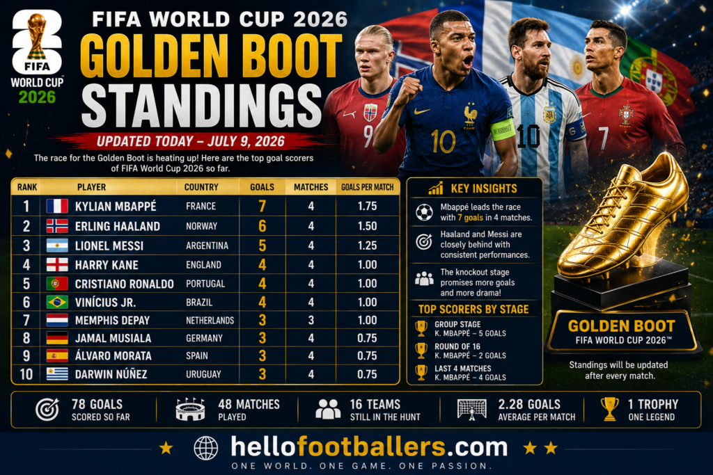 FIFA World Cup 2026 Golden Boot Standings (Updated Today)